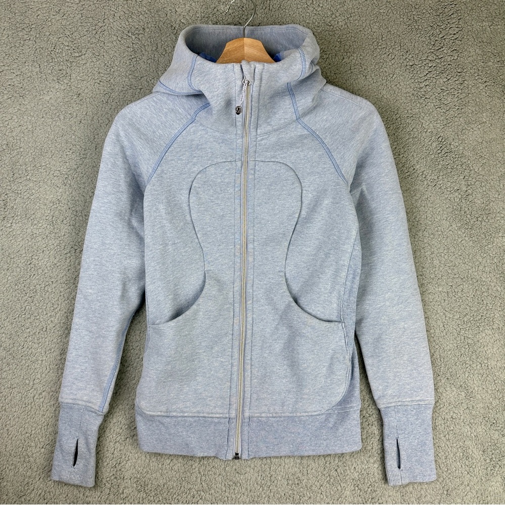 lululemon athletica Scuba Heather Blue Full Zip-Up Sweatshirt Size 2
